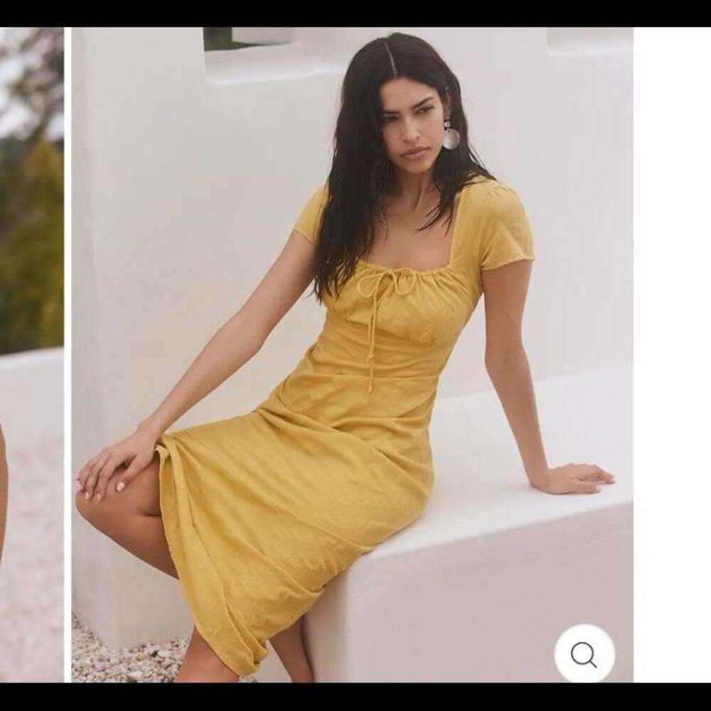 Free people modi dress Natalya in Mustard size XS retail $160 NWT